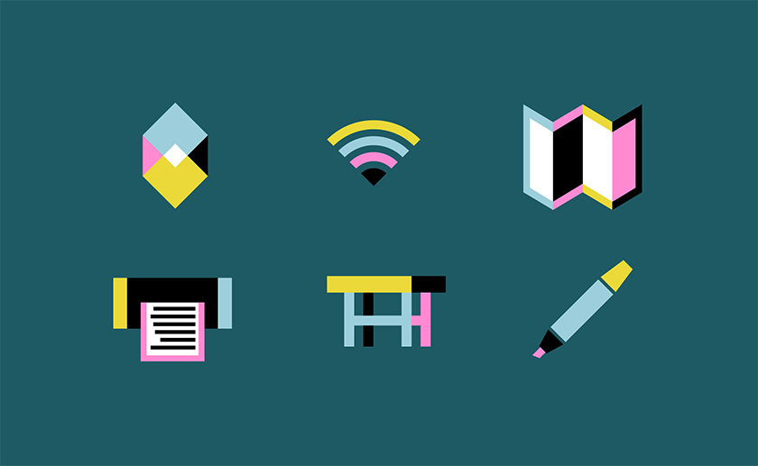 Colorful Icons for hte Appleton Coworking