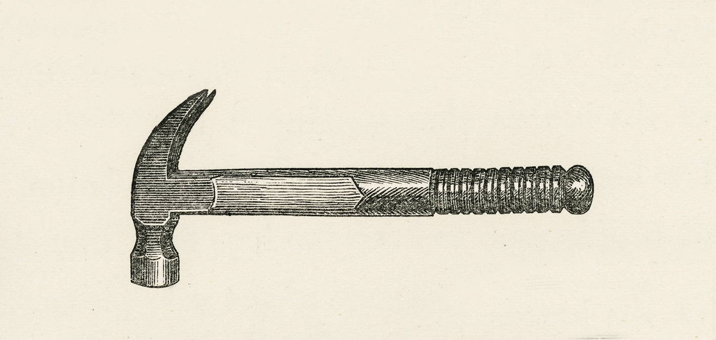 an illustration of an old hammer design